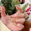 O Popular Colar de Abóbora com Gelo Picado Seguro e Feliz do Xiaohongshu é uma Corrente de Clavícula Retro Simples, de Alta Qualidade, Fashionável e Requintada