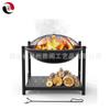 Ferro Forjado Madeira Carvão Fogão Aquecedor Churrasqueira EXTERIOR Grelha de Lareira Churrasqueira Forno Grelha Bacias Churrasqueira Externa Pode ser Fixado