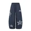 Pantalones casuales de retazos retro para comercio transfronterizo pantalones de pierna ancha estilo estrella Y2K pantalones deportivos de lunares para mujer estilo asiático ligero ERNUM