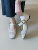 Primer Encuentro con los Nuevos Zapatos Mary Jane Cuadrados Tejidos Huecos de la Temporada con Aumento Oculto de Altura, Zapatos Sencillos de Correa Única Estilo Coreano para Commuter para Mujer