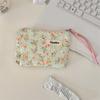 410111 Bolsa de Cosméticos de Tamaño Pequeño Fresca Floral Pequeña Portátil Bolsa de Almacenamiento de Maquillaje Clutch Cremallera Almacenamiento de Labiales