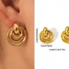 Pendientes Europeos y Americanos de Acero Inoxidable para Mujer, Color Dorado, Nicho, Lujo Ligero, Modernos, Gama Alta, Pendientes de Acero de Titanio que No se Desvanecen