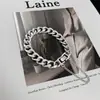 Pulseiras de Hip-Hop de Liga de Zinco Europeias e Americanas Personalizadas para Homens e Mulheres, Correntes de Metal, Simples e Elegantes, Acessórios de Mão Versáteis