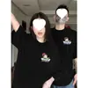Algodón Puro Peinado, Tejido Denso, Diseño Único de Nicho Camiseta de Manga Corta para Pareja, Top de Verano Moderno y Distintivo