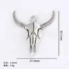 Venta caliente transfronteriza de Amazon aleación DIY accesorios para joyería hueco cabeza de vaca accesorios de cuchillo de luna curvo colgante para collar colgante