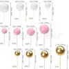 Nuevo Juego de Decoración para Pastel de Fiesta de Boda, Aniversario o Cumpleaños con 24 Piezas Doradas de Bolas de Espuma para Pastel