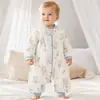Saco de dormir acolchado de algodón y seda de morera con piernas separadas de 120 g para bebés y niños pequeños, edredón anti-patadas puro para niños de otoño e invierno, saco de dormir de manga larga para bebé