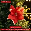 Decorações de Natal transfronteiriças, galhos de flores vermelhas artificiais, enfeites de árvore de Natal, flores de veludo, decorações de atmosfera de festa