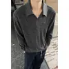 Otoño 2026 Nuevo Estilo Estilo Hong Kong Interior Tallas Grandes Cuello Solapa Manga Larga Camisa POLO M-5X HT261184-P19