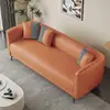 Sofá para apartamentos pequenos, quartos de aluguel, salas de jogos, salões de mahjong, adequado para duas ou três pessoas, área de descanso de escritório, resistente a arranhões de gato, couro e látex, configuração reta