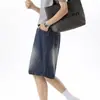 Shorts de mezclilla retro americanos para hombres y mujeres, marca de moda, lavados, tacto de alta gama, corte holgado, versátiles, shorts de mezclilla casual de pierna ancha