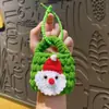 Bolsa de Lã Original de Natal Tricotada à Mão Bolsa para Fones de Ouvido Mini Carteira de Moedas Chaveiro Papai Noel Pequeno Pingente
