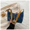Bolsa Tiracolo Estampada Jeans para Axila, Aparência Sofisticada, Leve e Fashionável, Estilo Ins Preguiçoso, Elegante, de Ombro Único para Sair