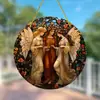 Letrero Colgante de Disco Plano Acrílico Creativo Transfronterizo con Imagen de Princesa Fantasía Cuento de Hadas Belleza, Decoración de Ventana Atrapasoles, Letrero de Porche