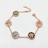 [07] versión coreana transfronteriza de ins moda lujo brújula de la suerte placa de estrella ocho estrellas Mans flores pulsera mujeres