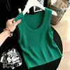 Camisola de Punto Canalé de Color Sólido Nuevo para Verano 2026 para Mujer, Versátil Top de Tirantes sin Mangas
