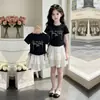 Vestido de Pastel Personalizado de Verano Casual Estilo Coreano 2026 para Niña Pequeña, Elegante y Dulce Conjunto de Dos Piezas para Niños Mayores