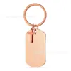 Llavero de Acero Inoxidable Dorado Pulido con Cruz Rectangular, Etiqueta Multicapa, Se Puede Grabar con Láser, Colgante de Moda