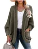Otoño/Invierno 2026 Comercio Exterior Transfronterizo Nuevo Llegada Amazon Tallas Grandes Cordón Tejido Grueso Cárdigan Abrigo Suéter Mujer