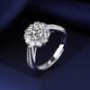 Anillo de Moissanita de Imitación para Transmisión en Vivo de Celebridad de Internet Anillo para Mujer Lujoso Anillo de Diamante Artificial de Seis Garras Elegante Anillo Transfronterizo para Propuesta