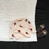 Suéter Jacquard Elegante Otoño Estilo Coreano para Niños Temporada de Primavera y Otoño Unisex para Bebé Cuello Redondo Medio Botón Suave y Amigable con la Piel