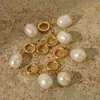 Procesamiento y Personalización de Colgantes de Perlas de Agua Dulce Naturales Accesorios DIY Pendientes Collar Accesorios de Joyería Pendientes de Acero Inoxidable para Mujeres