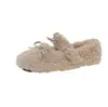 Zapatos de peluche estilo hada francesa para mujer, nuevo modelo otoño e invierno 2026, mocasines de algodón Mary Jane con lazo suave