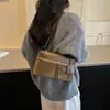 Bolsa de Ante Flocado para Mujer 2026 Nuevo Otoño Retro Gorpcore para el Trabajo Pequeña Bolso de Hombro Cruzado