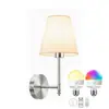 Lámpara de pared Tosna con mosaico de conchas vintage, lámpara de mesita de noche para dormitorio, iluminación decorativa creativa de lujo ligero para sala de estar, tela y hierro
