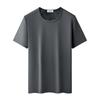 Camiseta Masculina de Manga Curta Grossa para Outono e Inverno, Aconchegante e de Veludo, Cor Lisa, Jovem, Camiseta de Veludo Base para Homens
