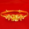 Temperamento Simples Ouro de Areia Vietnamita Pulseira Cabeça de Flor Vazada Banhada a Ouro a Vácuo Bauhinia Pulseira Ajustável