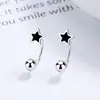 Brincos de estrela de pentagrama com fecho de torção parafusado femininos 925 prata de lei design de nicho esmalte epóxi brincos da moda joia de rosca