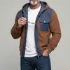 Otoño 2026 Transfronterizo Amazon Chaqueta para Hombre 3D Color Nuevo Bloqueo de Color Texturizada Casual Moda Versátil Cortavientos