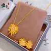 Tienda de Oro Mismo Estilo Collar y Pendientes de Margarita de Nieve con Circonita Bañados en Oro, Cadena para Clavícula y Pendientes de Moda Versátiles, Joyería de Lujo Ligero