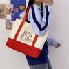 Nuevo bolso de lona para mujer, estilo coreano, sencillo, moderno, artístico, Mori, con contraste de color, bolso de hombro para mujer, venta al por mayor