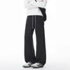 Pantalones Largos de Costura en el Tobillo de Nuevo Color Bloque para Hombre Otoño 2026 con Cinturón de Talla Grande, Pantalones Rectos Versátiles Casuales de Color Bloque