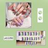 Parche de uñas con personalidad, morado, verde, con armadura, estilo pato mandarín, parche de uñas postizas, parche de uñas terminado.