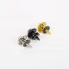 Hebilla de Correa para Guitarra Acústica Eléctrica Cabeza de Champiñón Clavo de Cola Metálico 2 Juegos Cromo Negro Dorado - Adecuado para Estilo de Guitarra Yamaha