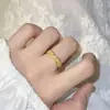 Fita de Cetim Única Elegante Luxo Leve Diamante Espiga de Trigo Anel Simples Feminino Banhado a Ouro Versátil Novo Estilo Chinês