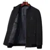 Nueva Chaqueta Casual de Chenilla para Hombre de Primavera y Otoño con Cuello Alto y Cremallera, Adecuada para Padres de Mediana Edad y Mayores, Abrigo de Lana