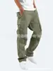 Pantalones Casuales de Trabajo para Hombres y Mujeres Primavera y Otoño 2024 Comercio Exterior Independiente Pantalones con Cordón y Múltiples Bolsillos Moda Americana Versátiles
