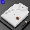 Runenbaoluo nueva camisa polo de color sólido de estilo europeo a la moda para hombre, camiseta de color sólido, bordado pesado, top de papá t