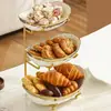 Nuevo Plato de Fruta Cerámico de Lujo Multicapa con Borde Creativo de Borlas, Bandeja con Forma de Lingote, Estante de Almacenamiento para Snacks, Decoración para Sala de Estar del Hogar