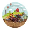 Festa de Aniversário Tema Corrida de Cavalos de Rancho da Amazonia Descartáveis de Mesa Feriado Desenho Animado Bandeja de Papel Guardanapo de Papel Copo de Papel conjunto