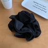 Doce Xadrez Listrado Elástico de Cabelo Intestino Grosso para Mulheres, Elástico de Cabelo Grande com Borda Ondulada Estilo Coreano, Faixa de Cabelo Franzida para Coque, Flor de Cabelo
