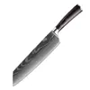 Conjunto de facas de cozinha Cross-Border com cabo de madeira em aço inoxidável, cores populares, para cozinhar, cortar legumes e frutas. Faca Santoku, utensílio de cozinha doméstico.
