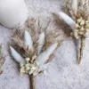 Producto Estrella Transfronterizo, Mini Ramo de Flores Naranja, Cola de Conejo, Gypsophila, Hojas de Eucalipto, Hecho a Mano en Yunnan