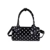 2026 Moda Novo Estilo Tendência Menina Doce Bolsa de Mão Transversal Pequena Bolsa Feminina Versátil Bolinhas Cilindro Redondo Bolsa de Mão
