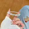 Pulsera de Perlas de Grava Verde Degradado Fresca y Refrescante, Accesorio de Mano Dulce de Moda Fresco y Delicado para el Verano