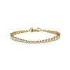 Pulsera de tenis S925 incrustada con circonita cúbica 5A para mujer, cadena de tenis de cuentas redondas de lujo ligero, moda, ventas directas de fábrica